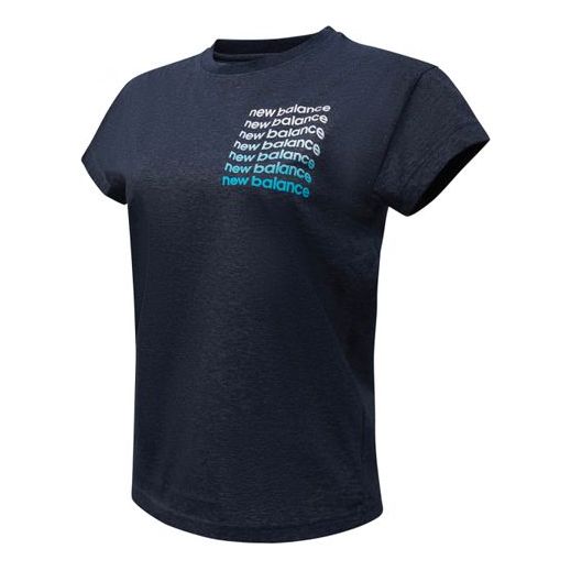 (WMNS) New Balance Leisure Sports Crewneck Short Sleeve Blue AWT11191-ECR