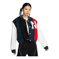 (WMNS) Nike Women by YOON Oversized Varsity Jacket Asia Sizing 'Black Navy White' FZ0281-010