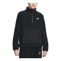 Nike Half Zipper Fleece Long Sleeves Stand Collar Jacket Black DD4870-010