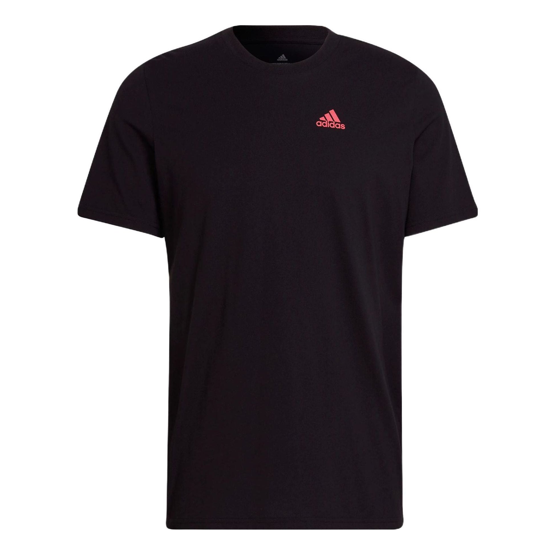 adidas Solid Color Logo Round Neck Short Sleeve Unisex Black HA0976