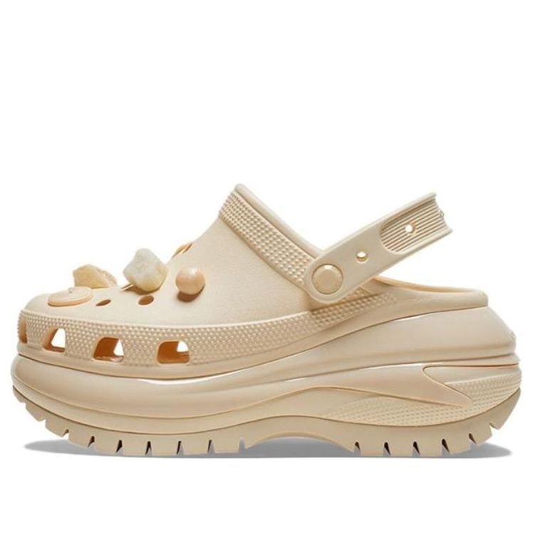(WMNS) Crocs Mega Crush Shell and Pealrs Clogs 'Beige' 209287