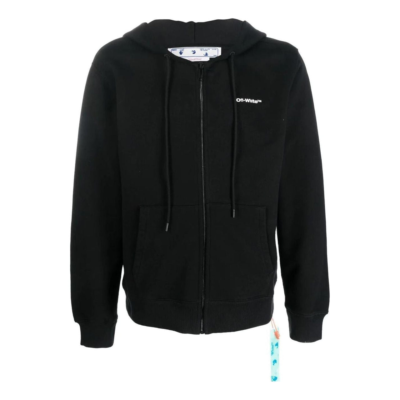 Men's Off-White FW22 Twill Logo Printing Zipper Loose Fit Black OMBE013F22FLE0071001
