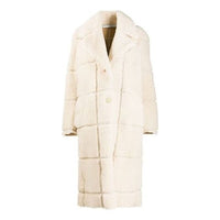 (WMNS) Off-White Solid Color Coat Loose Fit Creamy White OWJA020F19F920504800