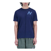 New Balance Graphic Impact Run Short Sleeve Asia Sizing 'Navy' MT21277-NML
