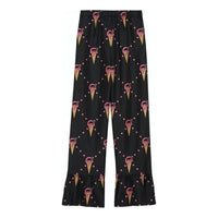 (WMNS) Gucci Ice Cream Print Satin Trousers 'Black' 733835-ZAL41-1187