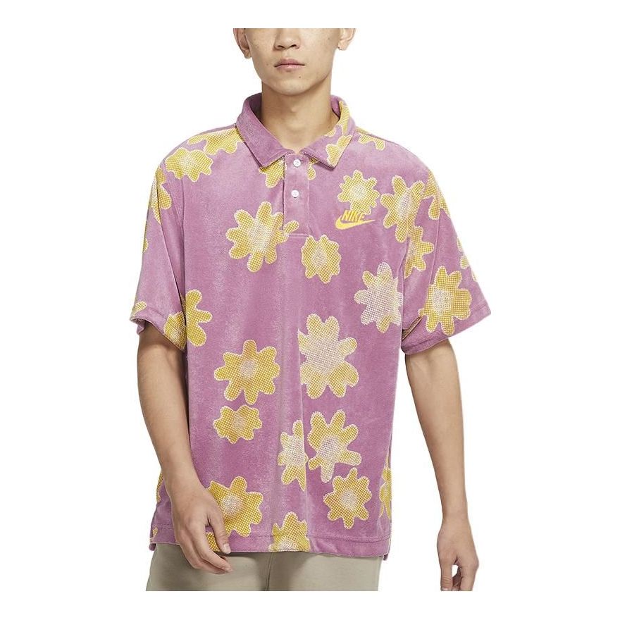 Nike Sportswear lapel Flowers Printing Short Sleeve Shirt Multicolor DM5033-507