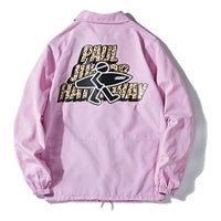PJs Vigor Surf Leopard print Alphabet Pattern Printing Coach Jacket Unisex Pink 20SSJK1002-P