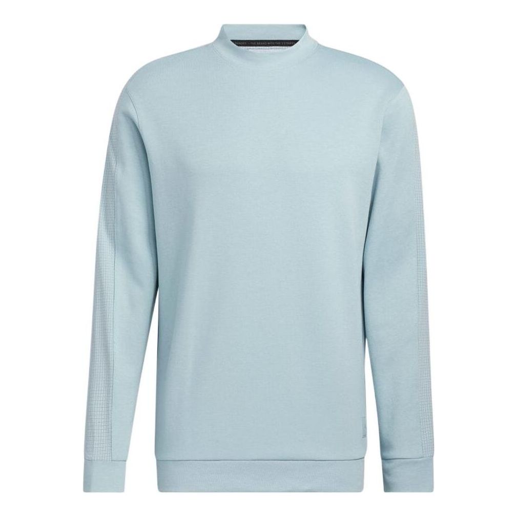 Men's adidas Solid Color Round Neck Casual Long Sleeves Blue HA0593