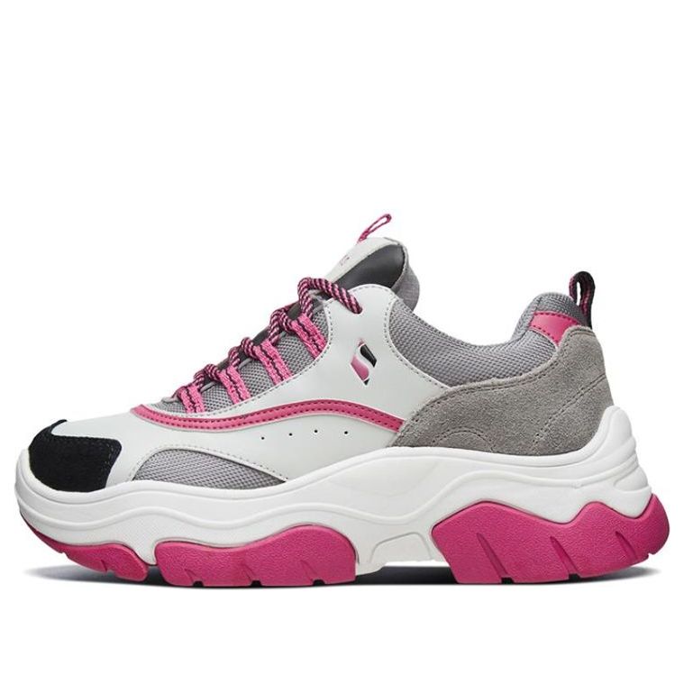 (WMNS) Skechers Black Jack Low-Top Daddy Shoes Grey/White/Pink 74236-GYFS