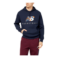 New Balance Hoops Abstract Fleece Hoodie Asia Sizing 'Navy' MT23585-ECL