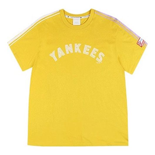 MLB Yankees Chest Alphabet Printing Cotton Short Sleeve Unisex Yellow 31TSCG931-50Y