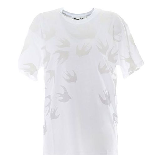 McQ Alexander McQueen SS21 Swallow Pattern Short Sleeve White 583305-ROT43-9000