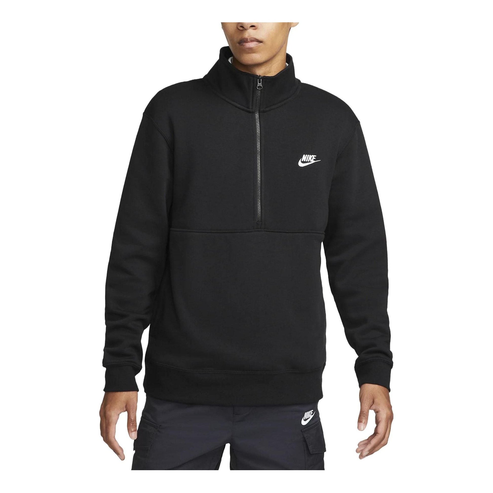 Nike Sportswear Club Brushed-Back 1/2-Zip Sweatshirt 'Black' DD4732-011