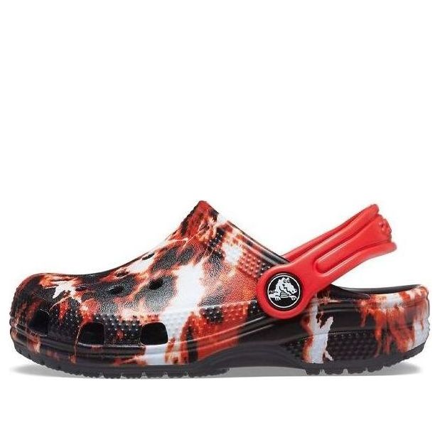 (GS) Crocs Classic Bleach Dye Clogs 'Red White Black' 207404-063