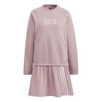 (WMNS) adidas Casual Round Neck Long Sleeve Dress 'Pink' HM9884