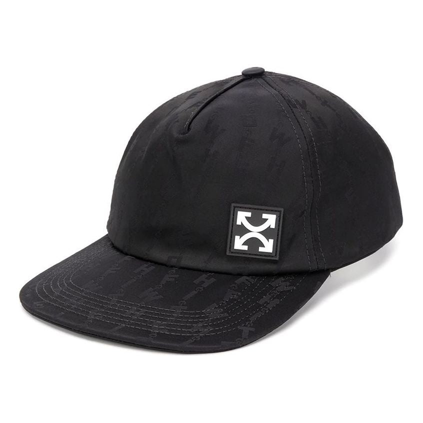 Off-White Cotton Applique Peaked cap Black OWLB008R20C860681000