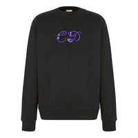 Men's DIOR x KENNY SCHARF Crossover SS21 Alphabet Embroidered Round Neck Pullover Autumn Black 193J687-A0531-985