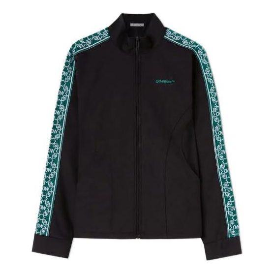 Men's Off-White SS22 Series Bright Sports Zipper Black Jacket OMBD014T22FAB0011055