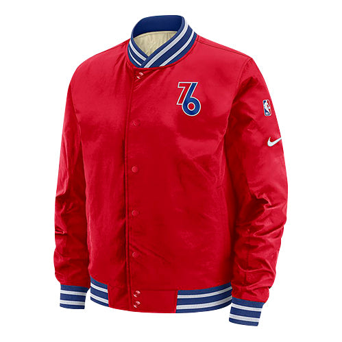 Men's Nike City Edition Philadelphia 76ers Reversible Jacket University Red CU8179-657