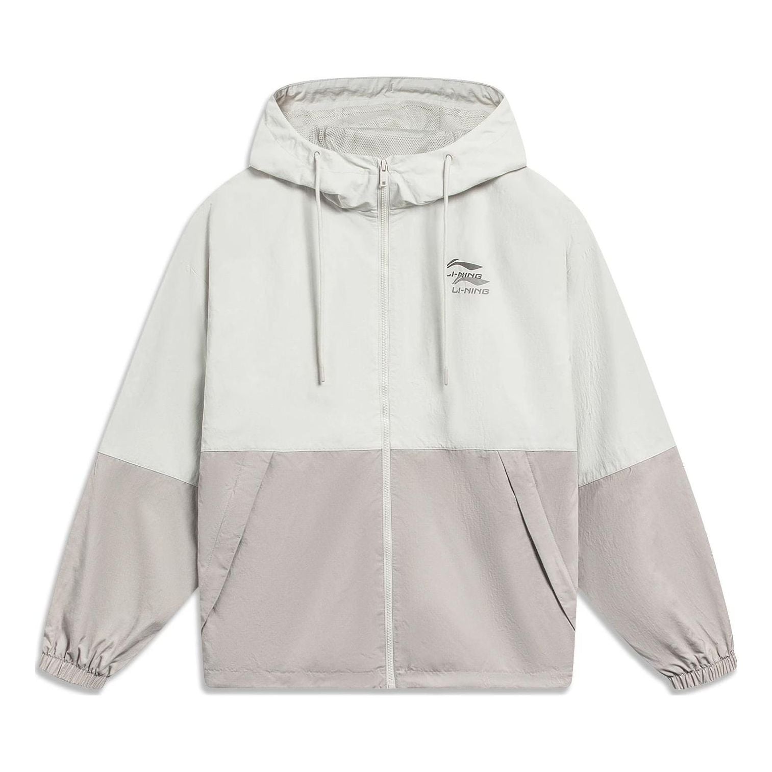 Li-Ning Graphic Color Block Windbreaker 'White Grey' AFDT523-2