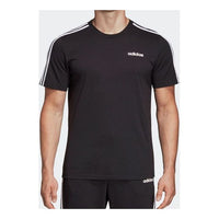 adidas Stripe Casual Sports Round Neck Short Sleeve Black DQ3113