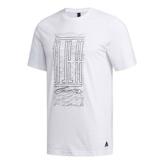 Men's adidas Sports Round Neck White T-Shirt DY8740