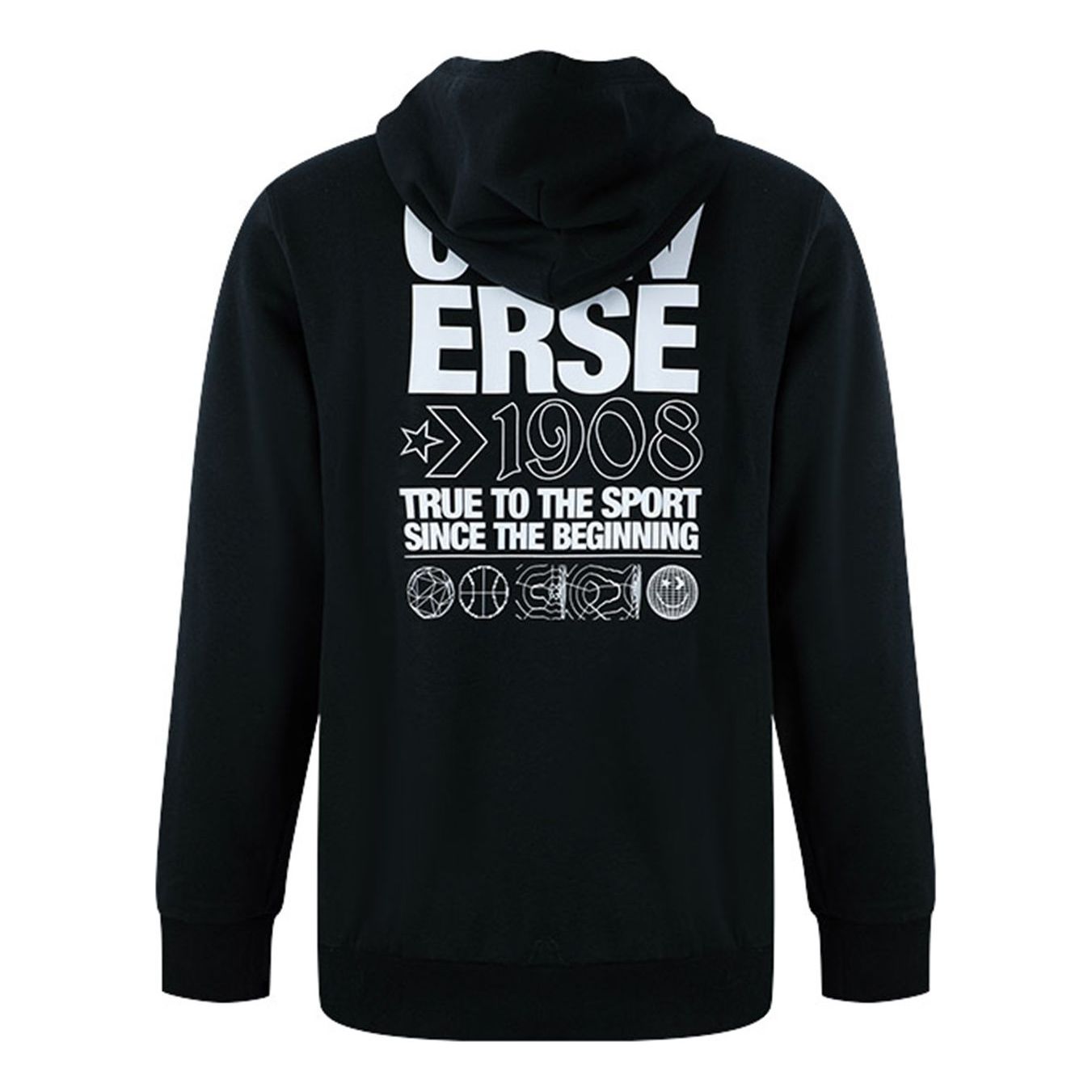 Converse Court Graphic Hoodie Asia Sizing 'Black' 10021131-A01
