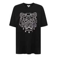 KENZO Large Tiger Head Short Sleeve Pure Cotton Black F962TS9524Y5-99