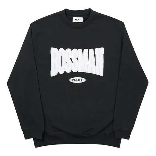 PALACE Boss Man Alphabet Logo Printing Round Neck Pullover Unisex Black P19CS049