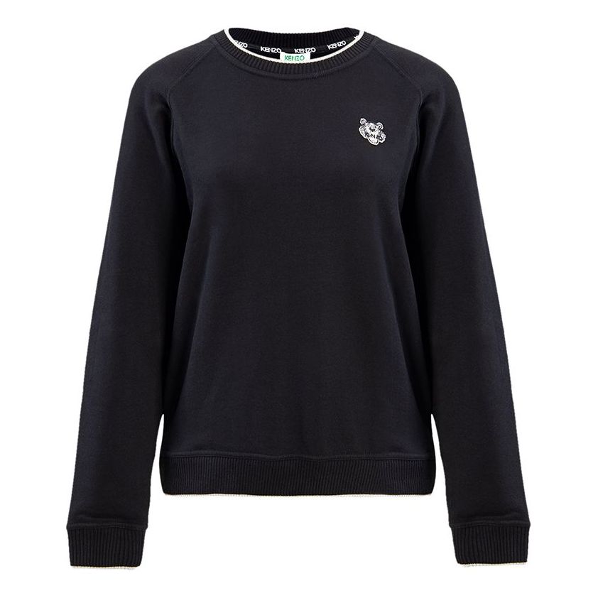 (WMNS) KENZO Cotton Round Neck Long Sleeves Hoodie Black F762SW796952-99