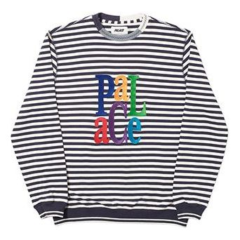 PALACE Zig Zag Crew Black/white Stripes LOGO P19SS017