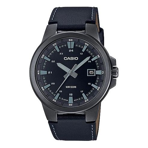 CASIO Male DRESS Japan / South Korea Fashion Waterproof Sports Black Analog MTP-E173BL-1AVDF