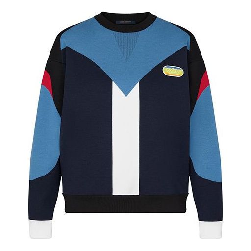 (WMNS) LOUIS VUITTON LV Embedded Knitted Jumper 'Black Blue' 1A8C8N