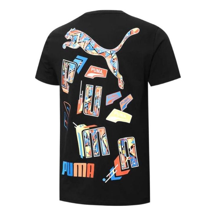 PUMA Multi Logo Tee 'Black' 537796-01