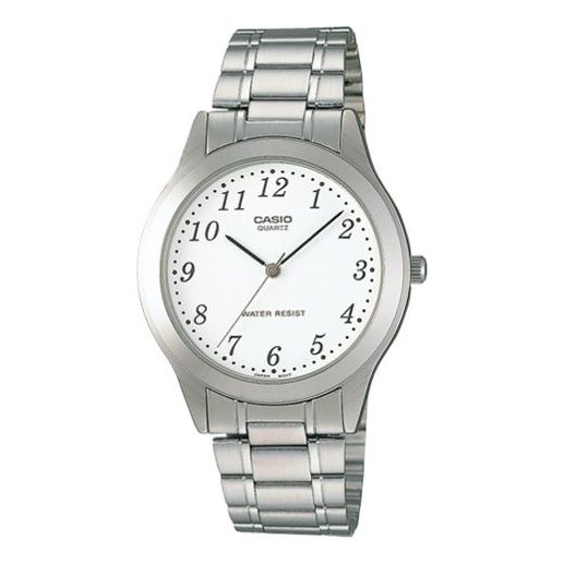 CASIO Waterproof Stainless Steel Strap White Dial Mens White Analog MTP-1128A-7B2021