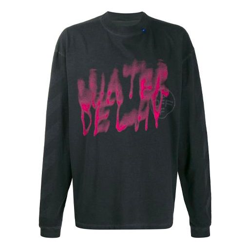Off-White Graffiti Alphabet Pattern Round Neck Long Sleeves Version Black Gray OMAB032E191850310988