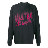 Off-White Graffiti Alphabet Pattern Round Neck Long Sleeves Version Black Gray OMAB032E191850310988
