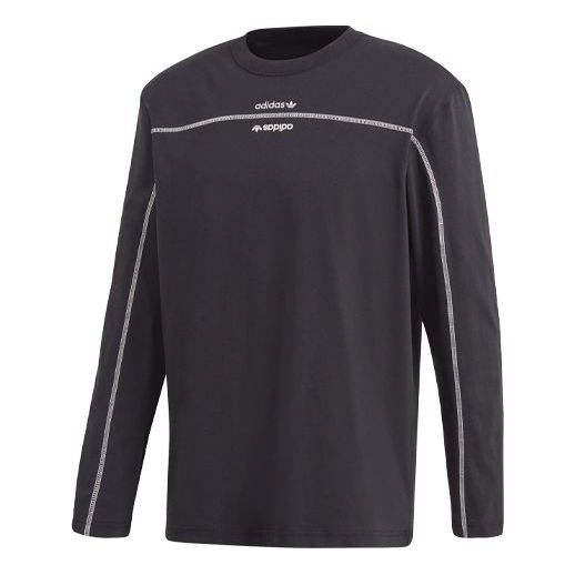 adidas originals Casual Round Neck Pullover Long Sleeves Sports Black GD9296