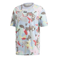 adidas originals Fs Grp Aop Tee Chest Small Logo Camouflage Printing Sports Short Sleeve White FM2217