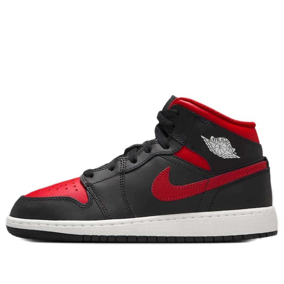 (GS) Air Jordan 1 Mid 'Black Summit White Varsity Red' DQ8423-067