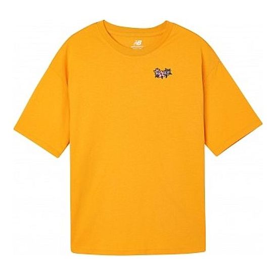 (WMNS) New Balance Embroidered Pattern Short Sleeve Orange AWT01536-CWY