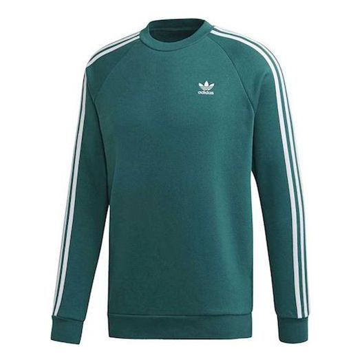 adidas originals 3-Stripes Crew Sweatshirt For Men Green ED6018