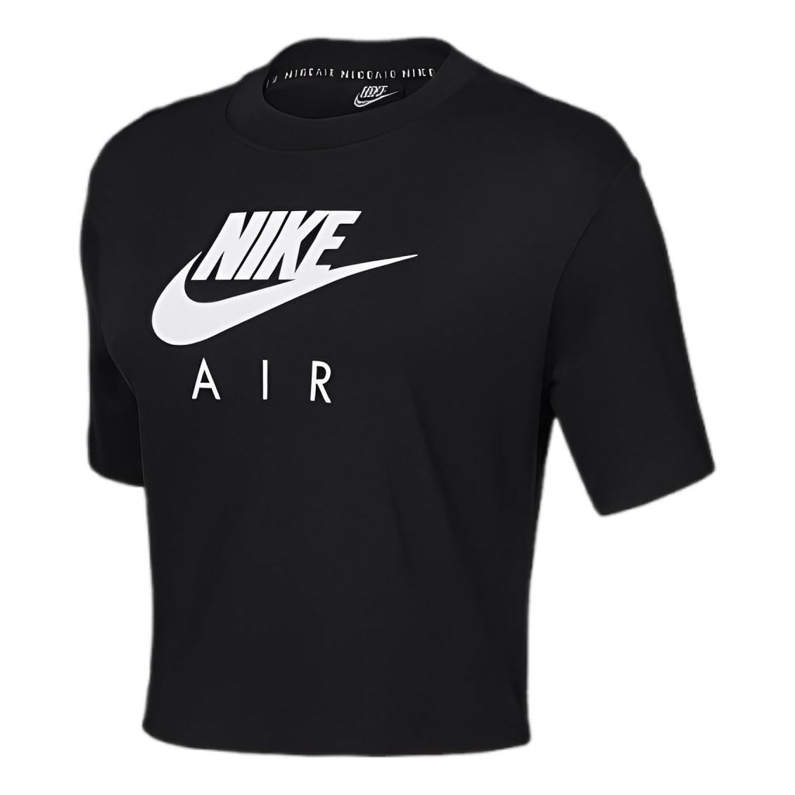 (WMNS) Nike Air Printing Sports Cropped T-Shirt 'Black' BV4778-010