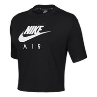 (WMNS) Nike Air Printing Sports Cropped T-Shirt 'Black' BV4778-010