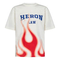 HERON PRESTON SS23 Heron Law Flames T-shirt 'White Red' HMAA032S23JER0070125