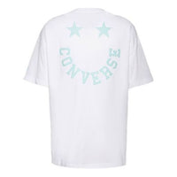 Converse Back Alphabet Smiling Face Printing Short Sleeve Couple Style White 10020739-102