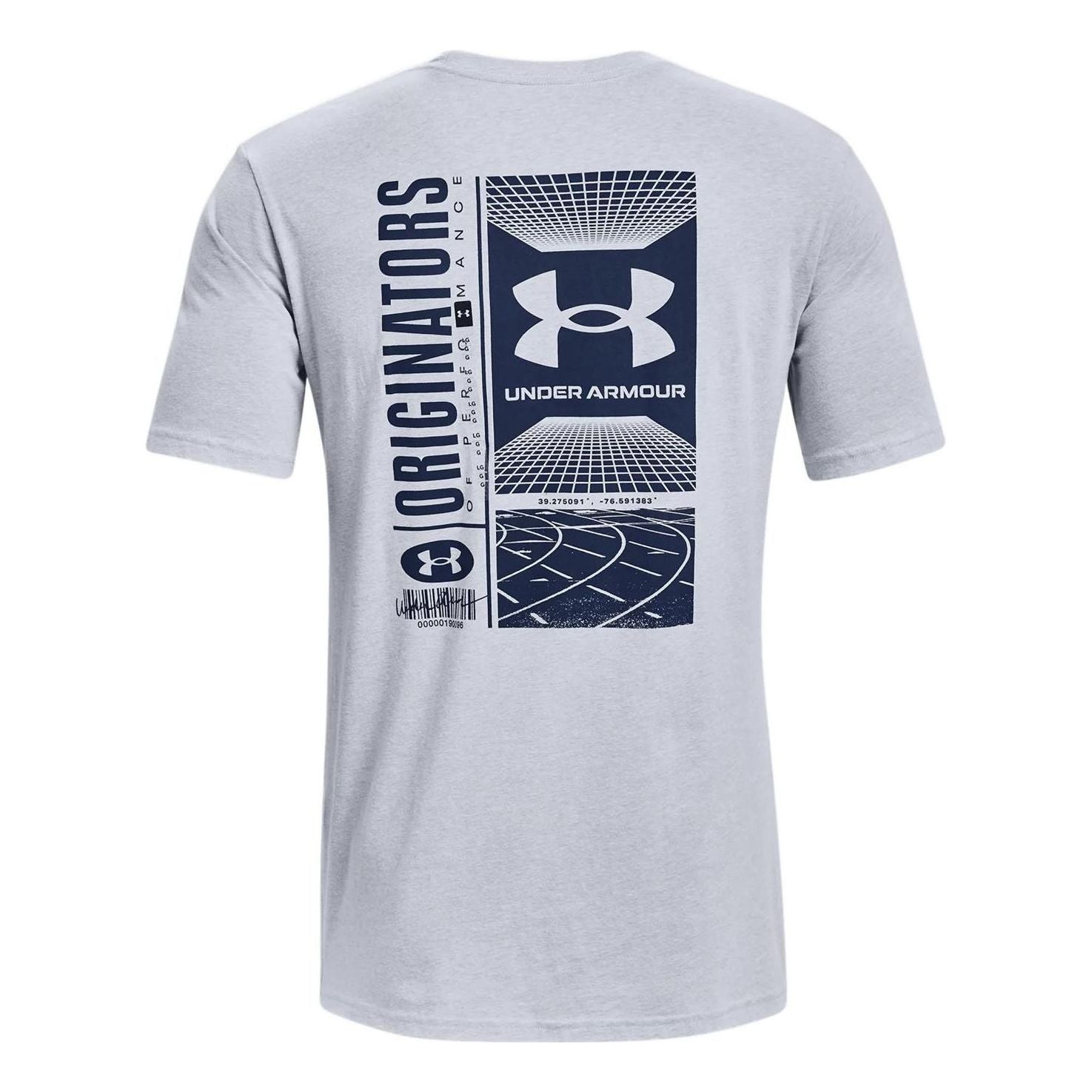 Under Armour Symbol Barcode T-shirt 'Grey Navy' 1370527-011