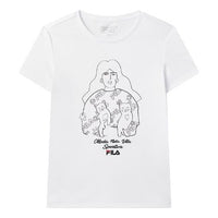 (WMNS) FILA Casual Illustration Cotton Short Sleeve White T-Shirt F11W038150F-WT