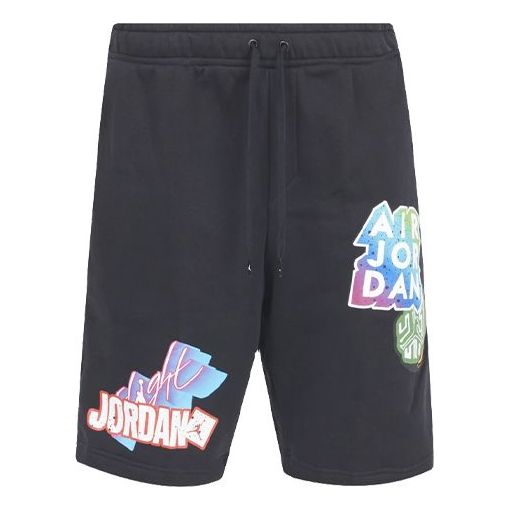 Air Jordan Mj Sticker Fleece Shorts Sports Black CV6488-010