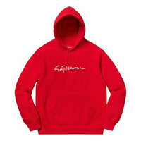 Supreme FW18 Classic Script Hooded Sweatshirt Red Logo SUP-SS18-709